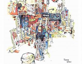 Chinatown, NYC / watercolor study