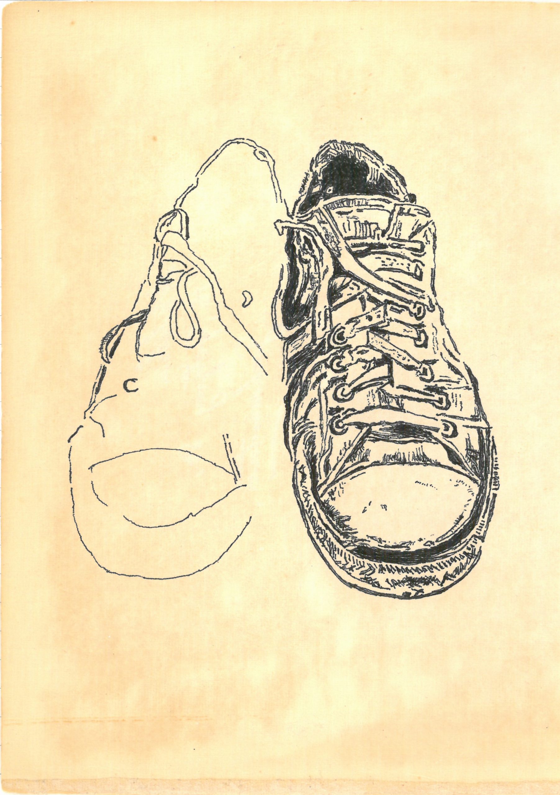 draft study for upcoming shoes sketch