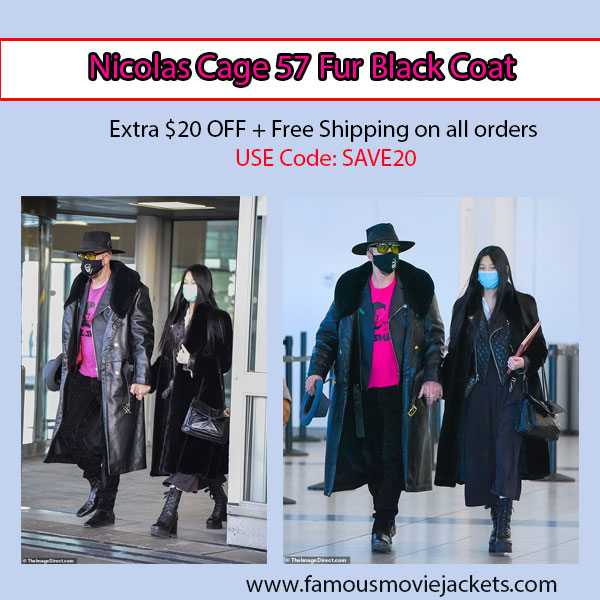 Nicolas Cage 57 Fur Black Coat