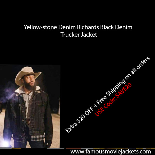Yellow-stone Denim Richards Black Denim Trucker Jacket