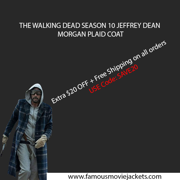 THE WALKING DEAD SEASON 10 JEFFREY DEAN MORGAN PLAID COAT