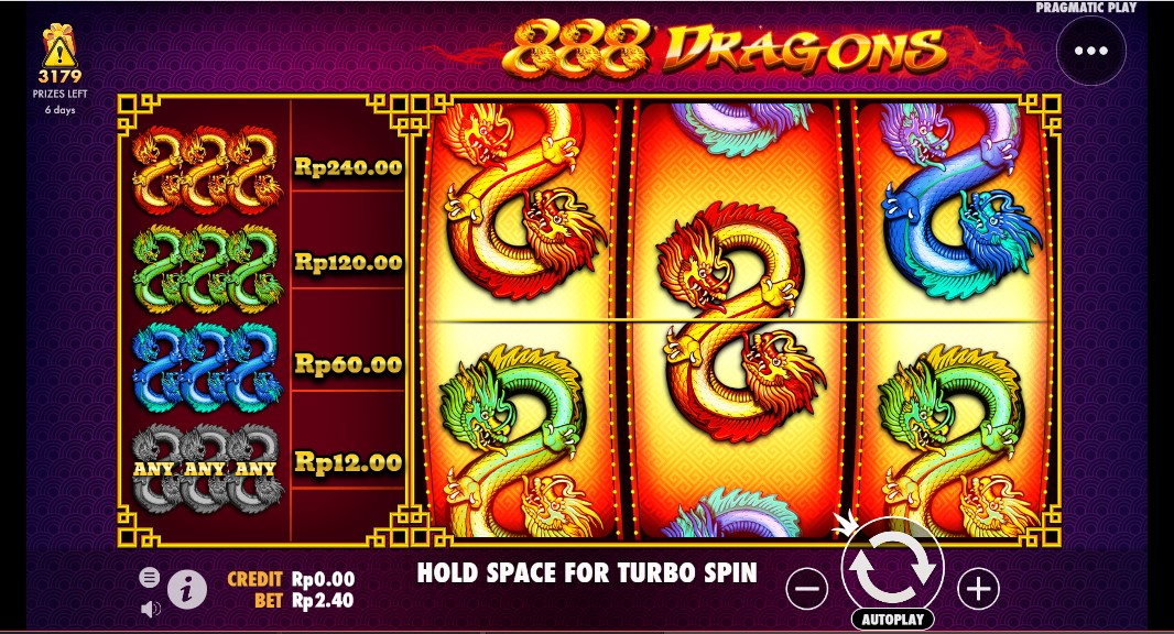 888 Dragon Slot Pragmatic BVGaming Bonus Rollingan 0.5 Persen Setiap Minggu