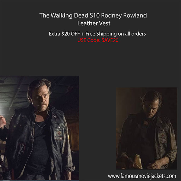 The Walking Dead S10 Rodney Rowland Leather Vest