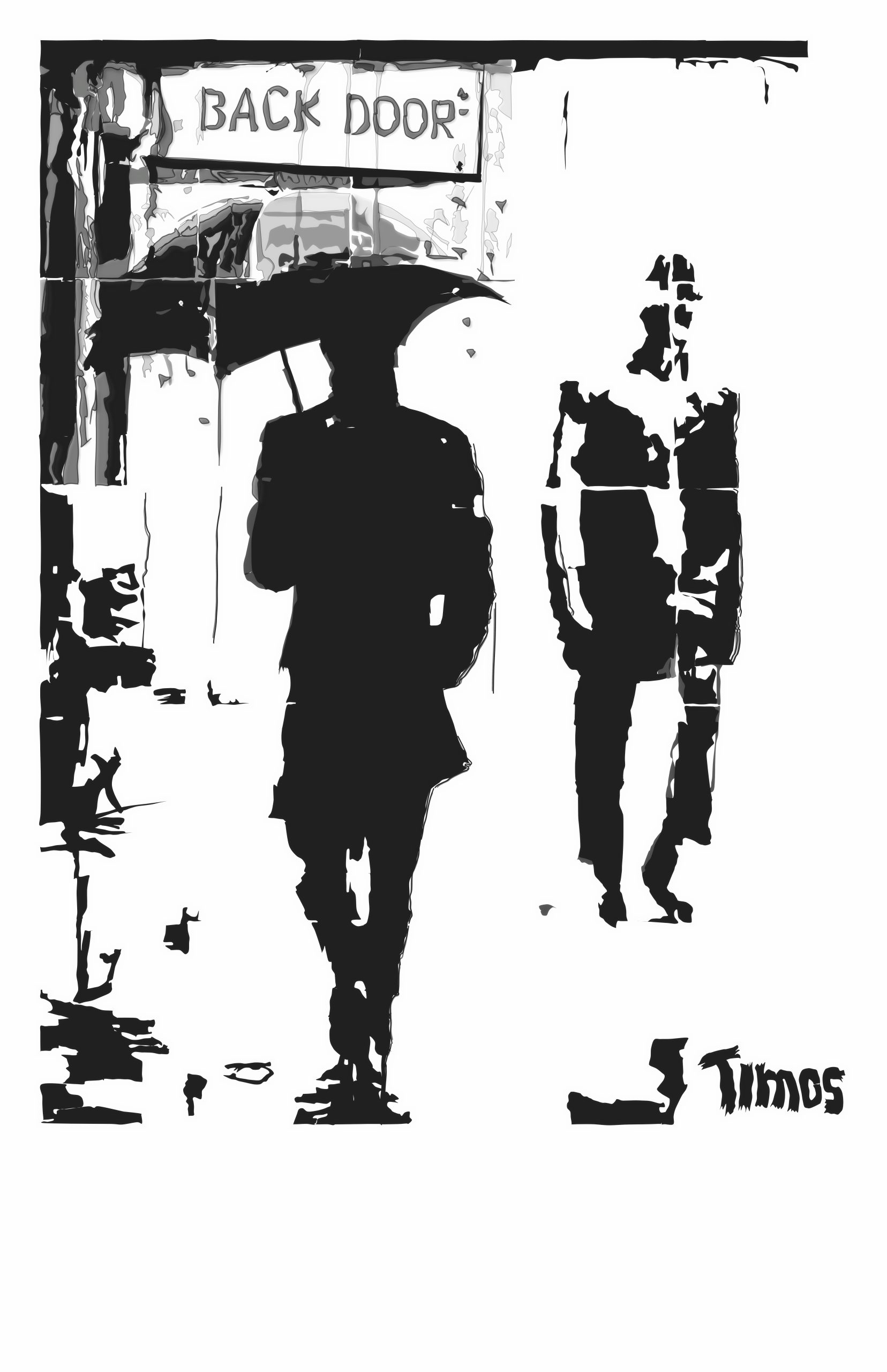 two men and umbrella – NYC | 06.20.2022