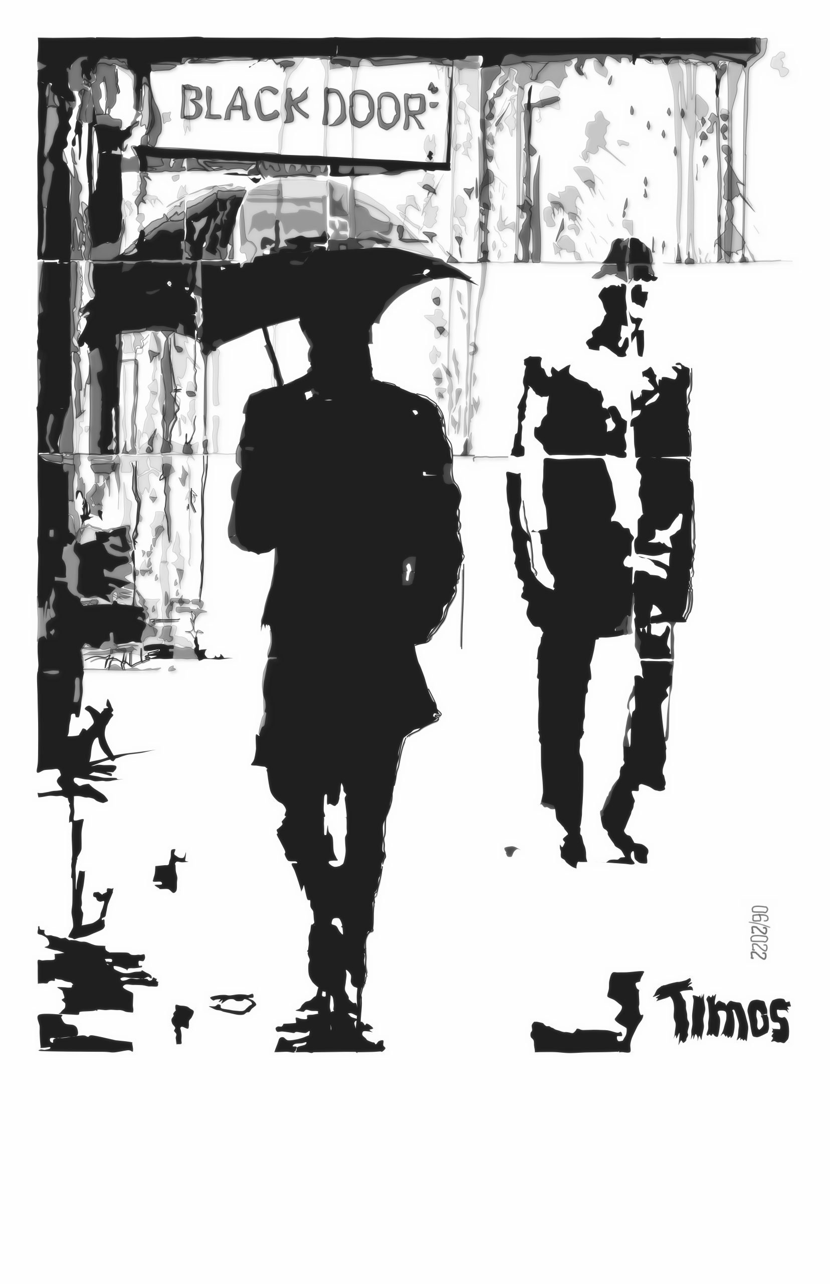 two men and umbrella | 06.22.2022
