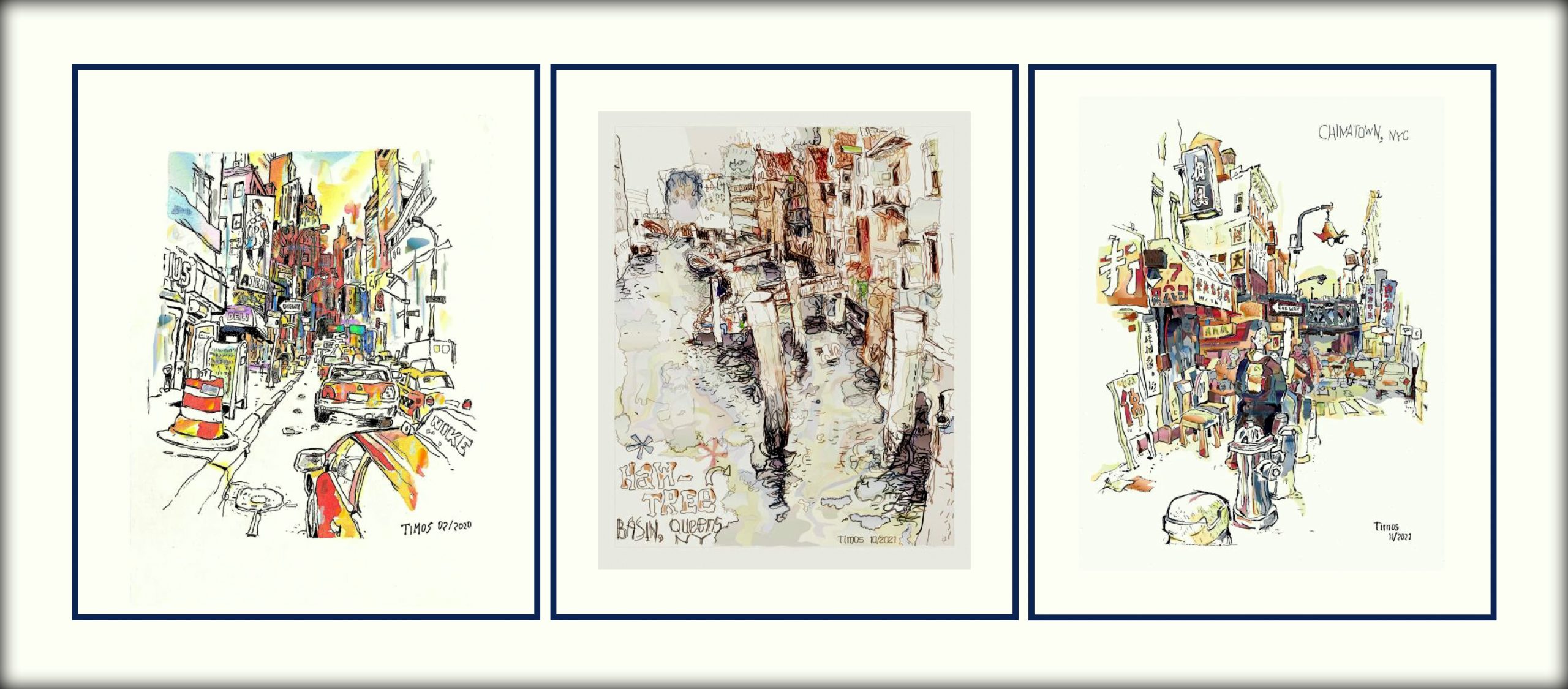 triptych of New York