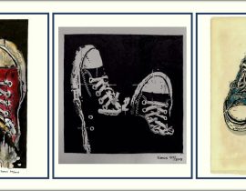 triptych of sneakers