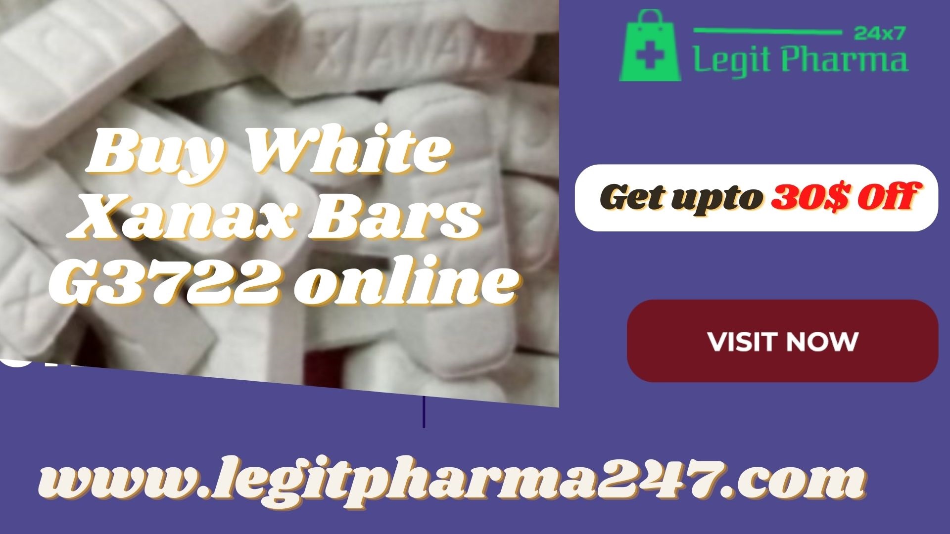 Buy White Xanax Bars G3722 online | Legit Pharma247