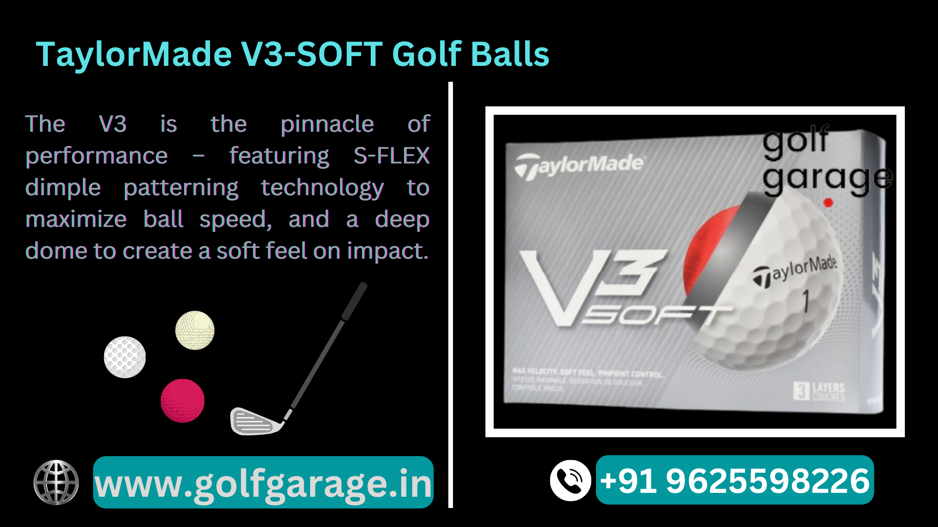 Buy TaylorMade V3-SOFT Golf Balls in India