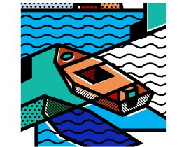 bold color blocks – boats