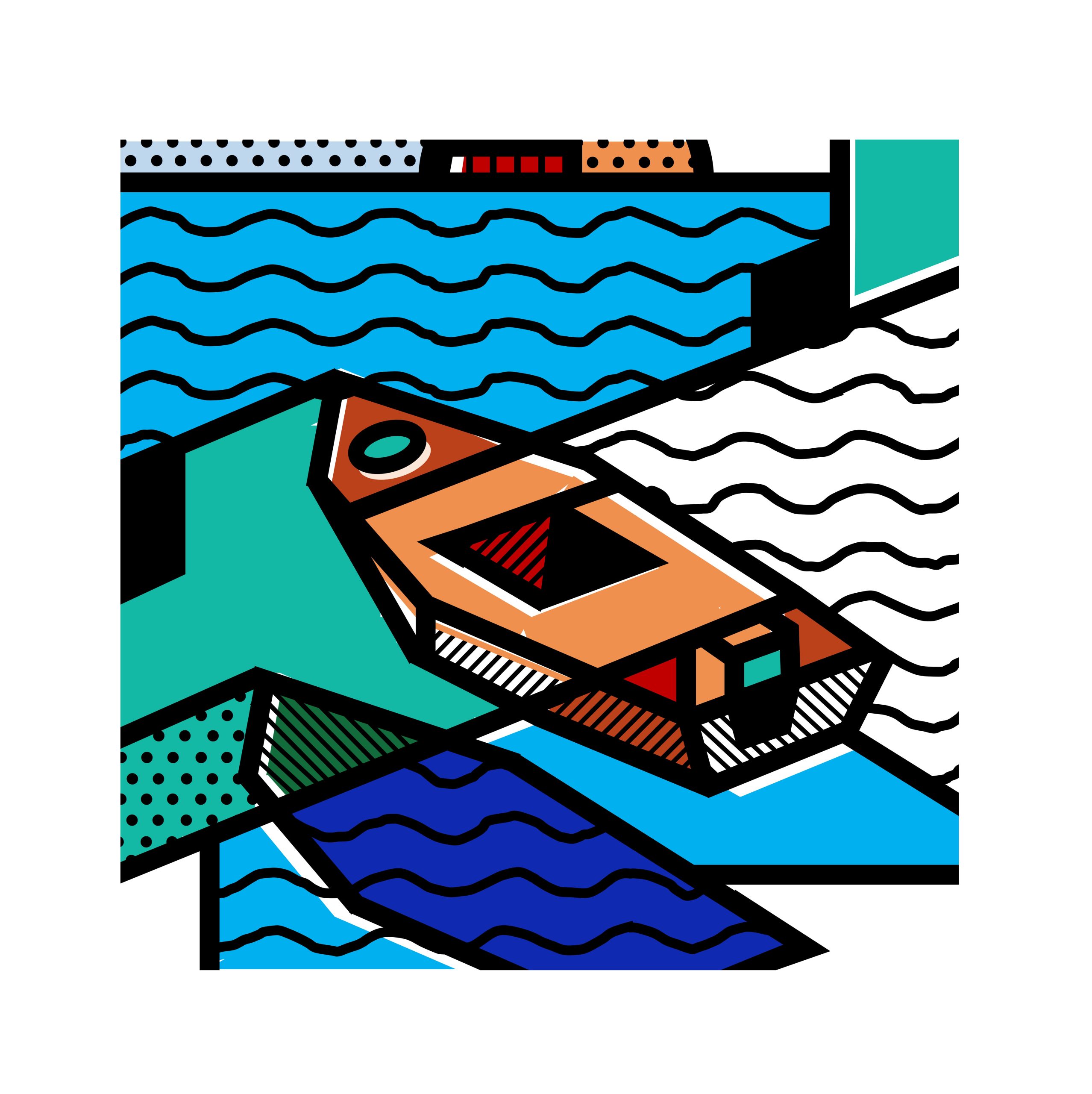 bold color blocks – boats
