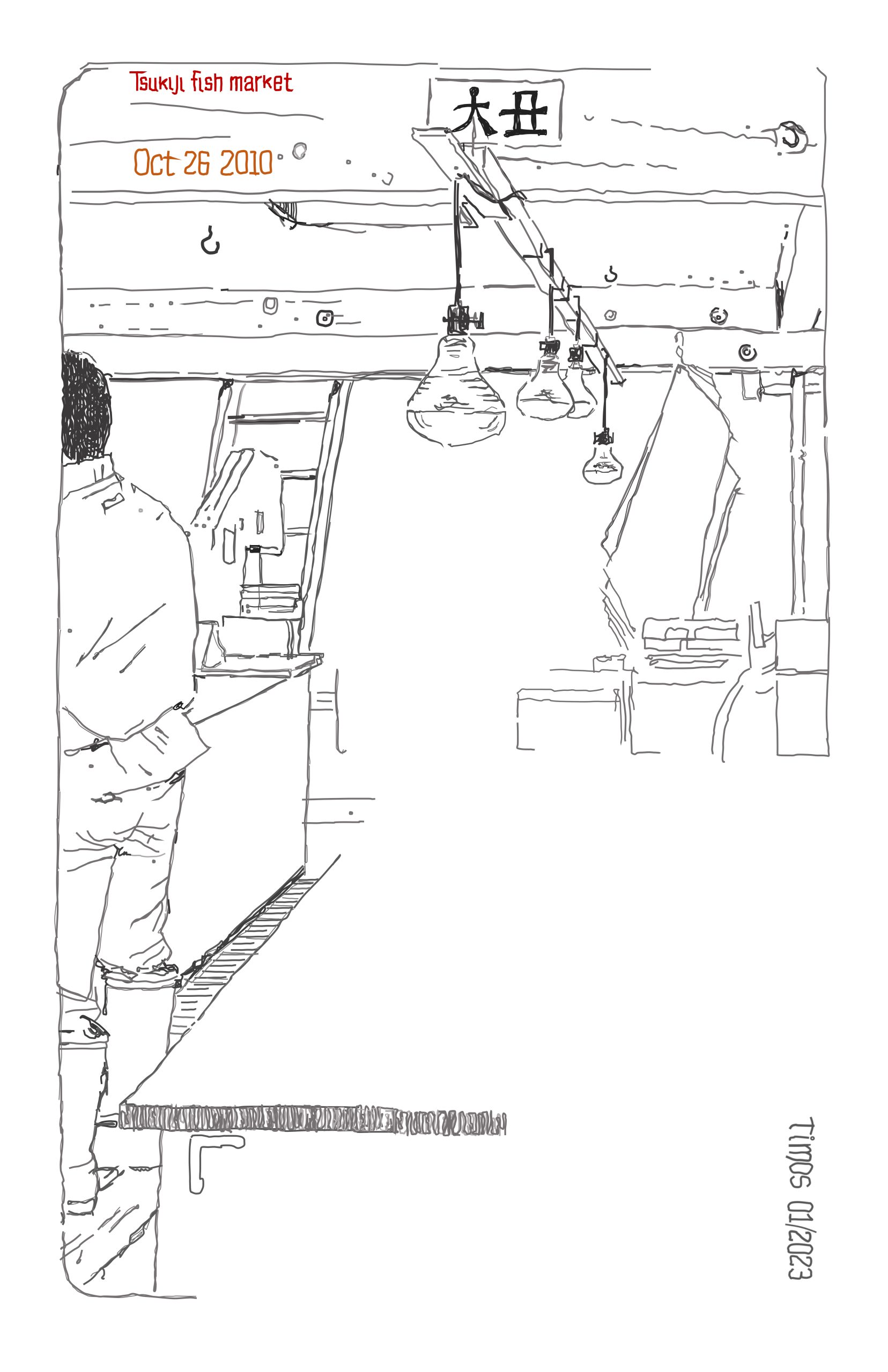 Tokyo fishmonger’s store – draft