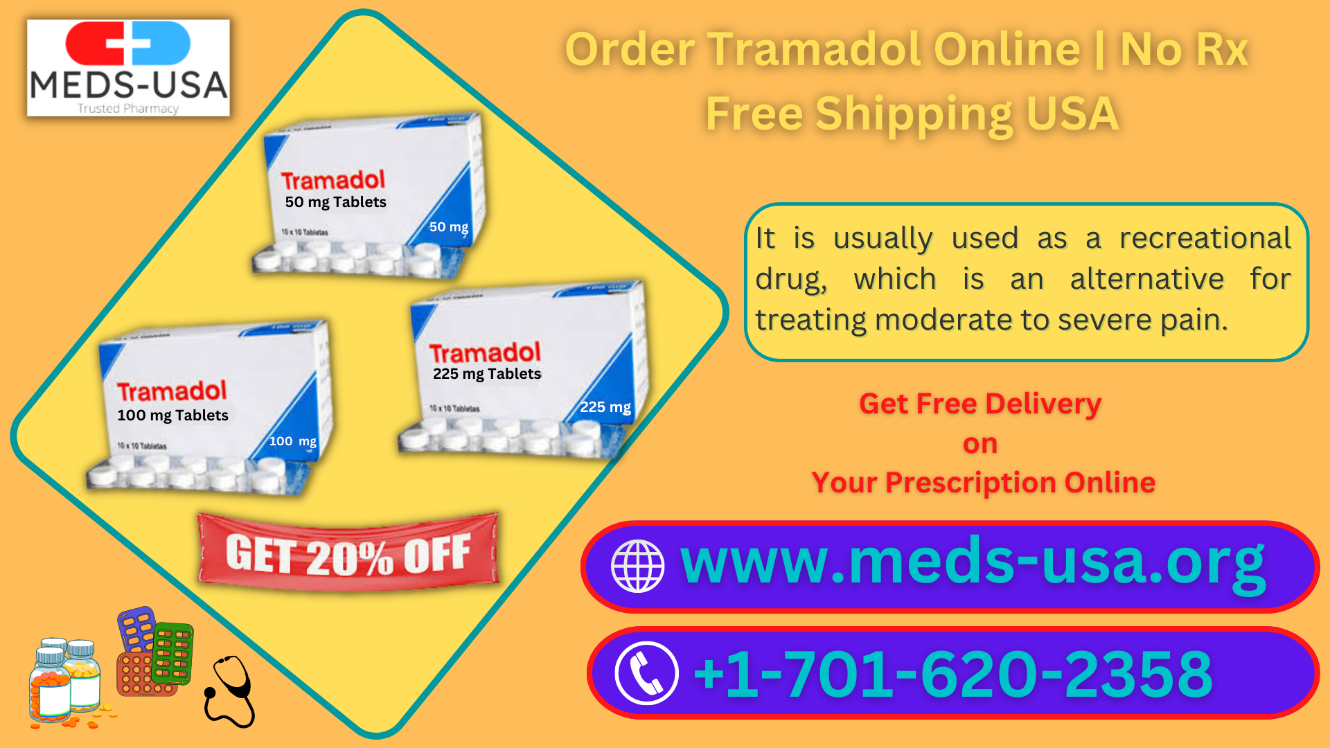 Buy Tramadol 225 mg Online Overnight Shipping