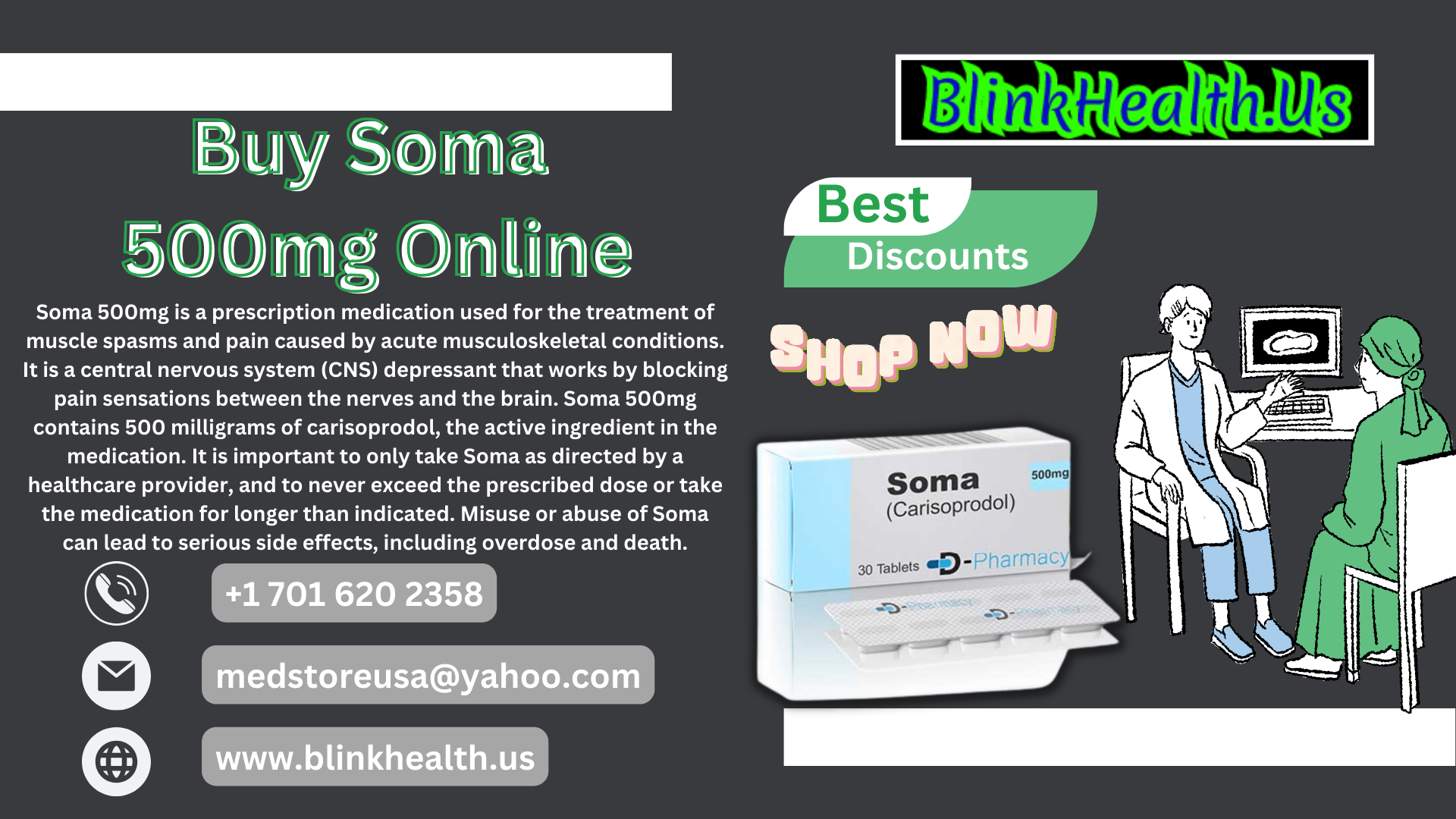 Buy Soma 500mg Online Without Prescription on Best Price