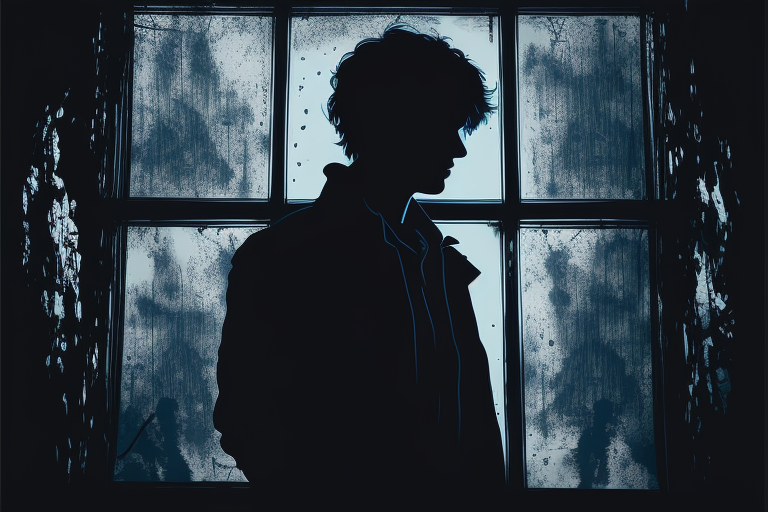 Sad Boy Art (Silhouette)