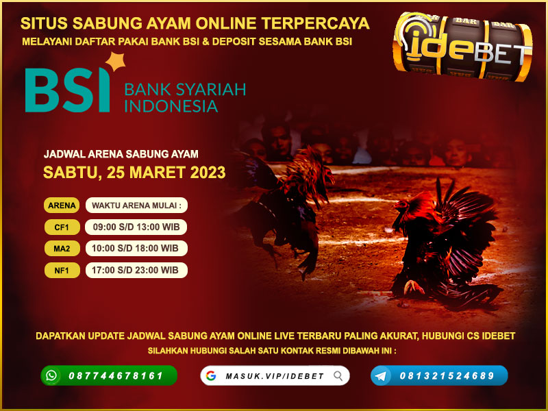 IDEBET: Situs Sabung Ayam Online Deposit Bank Bsi 24 Jam