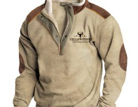 Mens Vintage Western Yellowstone Wool Sweatshirt