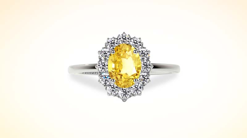 Radiant Beauty: The Yellow Sapphire Halo Ring