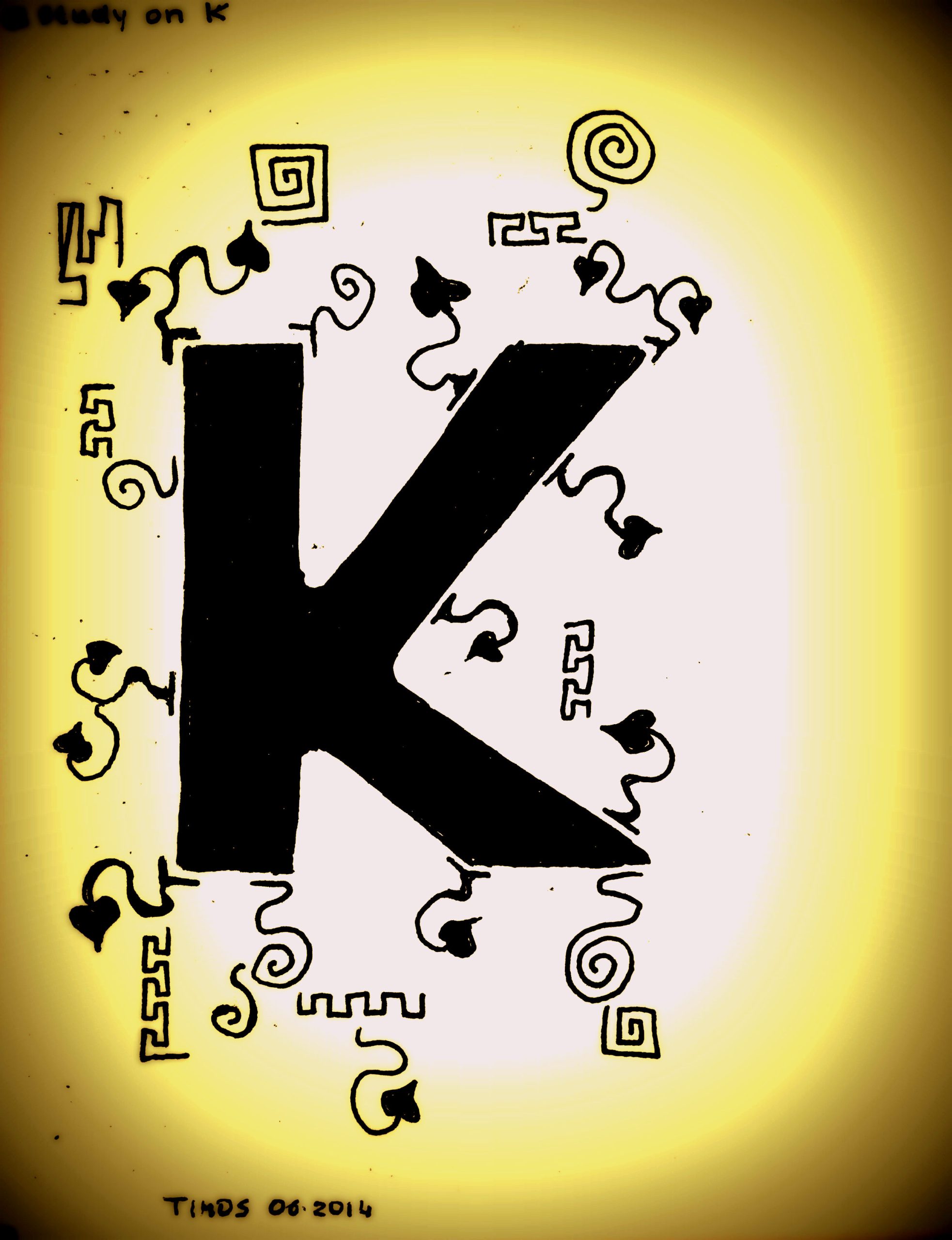 the letter K decorated