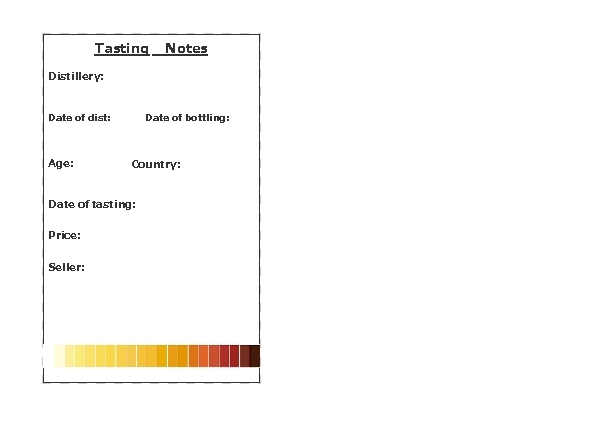 Whisky Tasting Notes