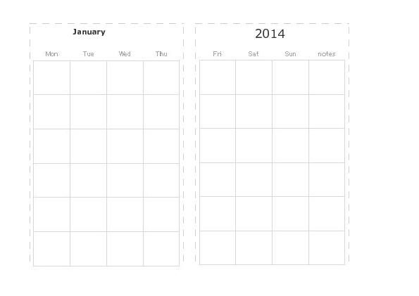 monthly template January 2014-December 2014