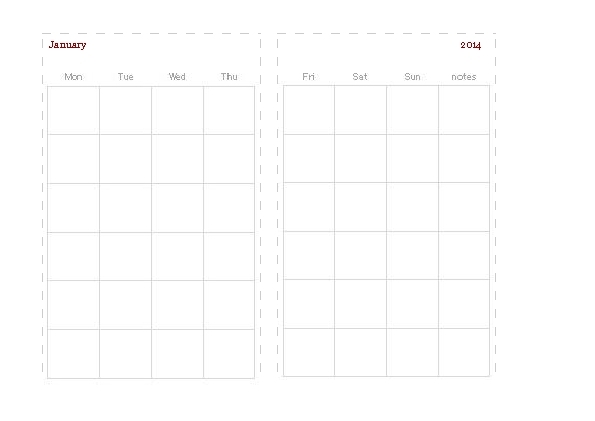 monthly template January 2014-December 2014