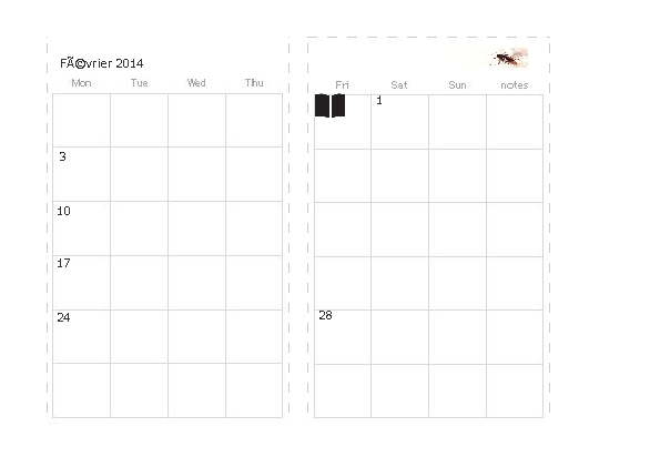 calendar Jan 2014