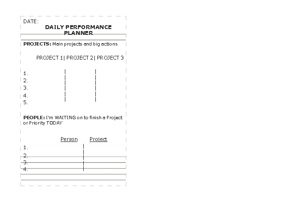 Performance Planner – Template