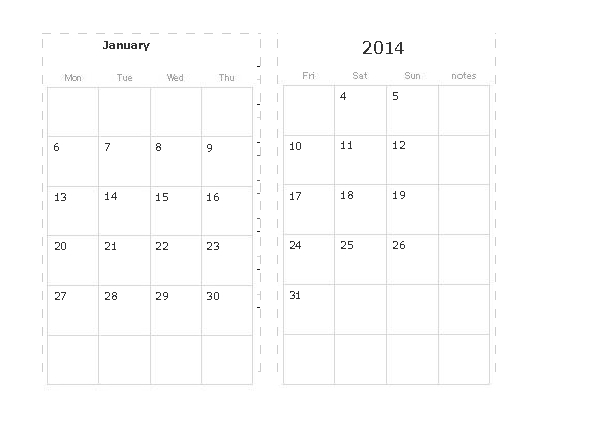 calendar Jan 2014