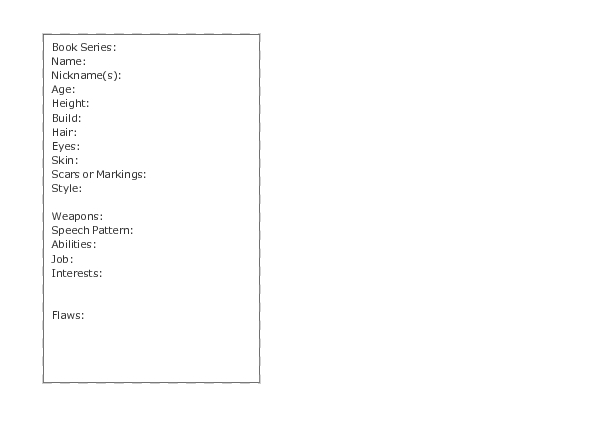 Character Profile Sheet