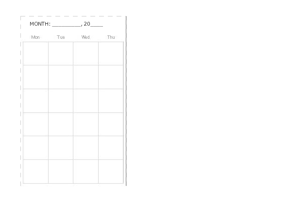 monthly calendar template