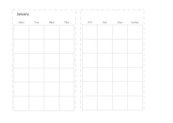 monthly calendar template