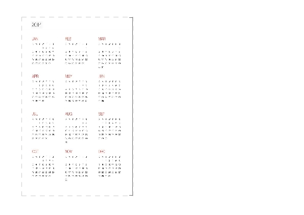 2014 and 2015 Yearly Calendar