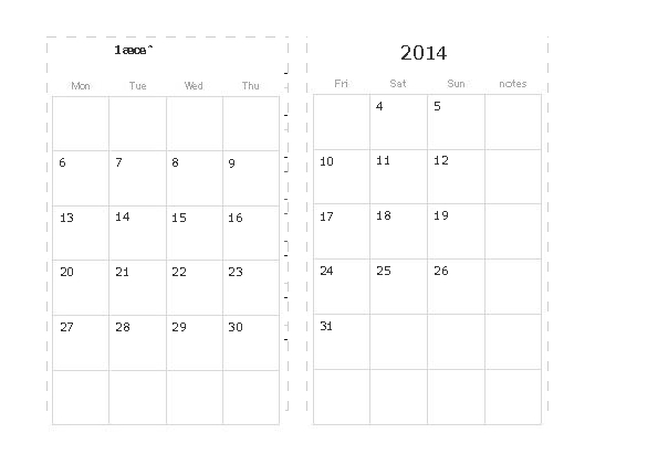 calendar Jan 2014