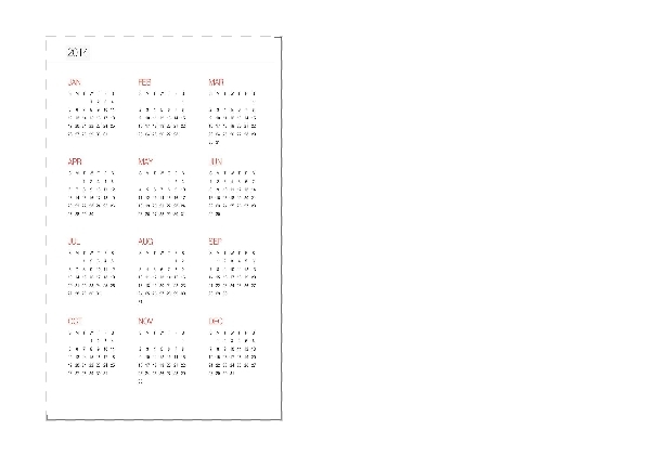 2014 and 2015 Yearly Calendar