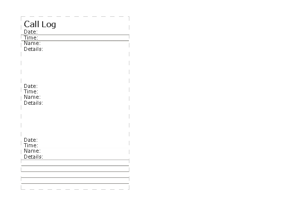 Call Log template