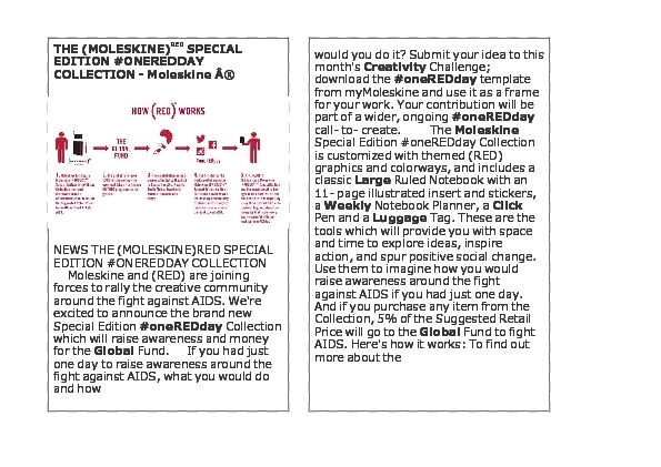 THE (MOLESKINE)RED SPECIAL EDITION #ONEREDDAY COLLECTION – Moleskine ®