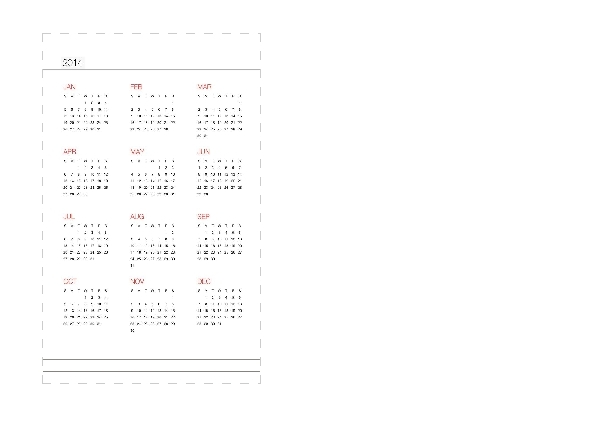 2014 and 2015 Yearly Calendar