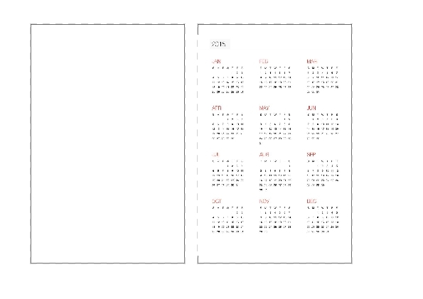 2014 and 2015 Yearly Calendar