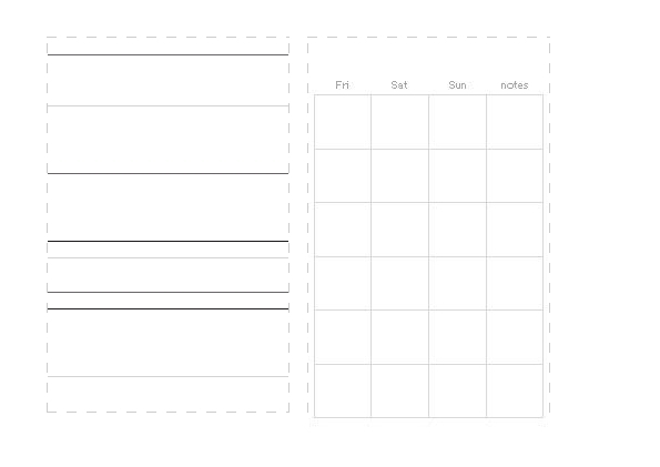 monthly calendar template