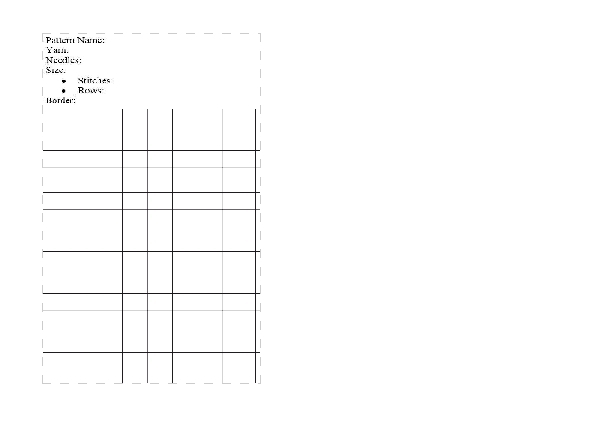 Knitting Pattern Journal Graphed