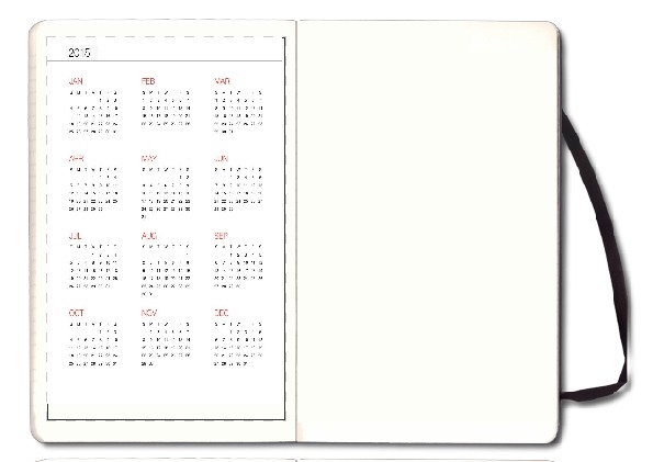 2014 and 2015 Yearly Calendar