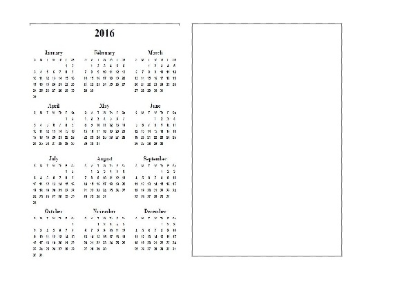 2015 – 2016 yearly calendar