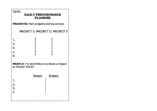 Performance Planner – Template