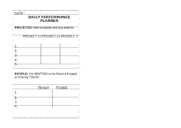 Performance Planner – Template