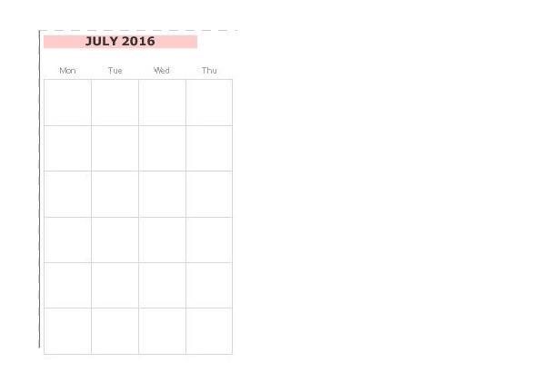 monthly calendar template