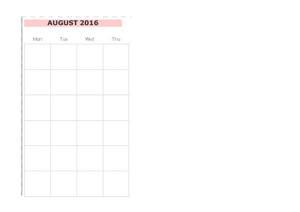 monthly calendar template