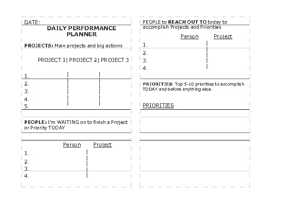 Performance Planner – Template