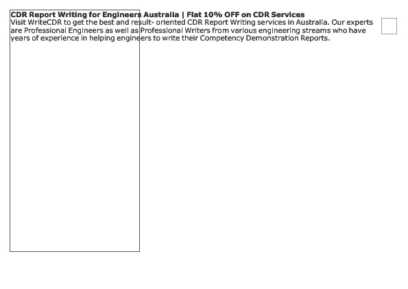 ‘CDR Report Writing for Engineers Australia | Flat 10% OFF on CDR Services’