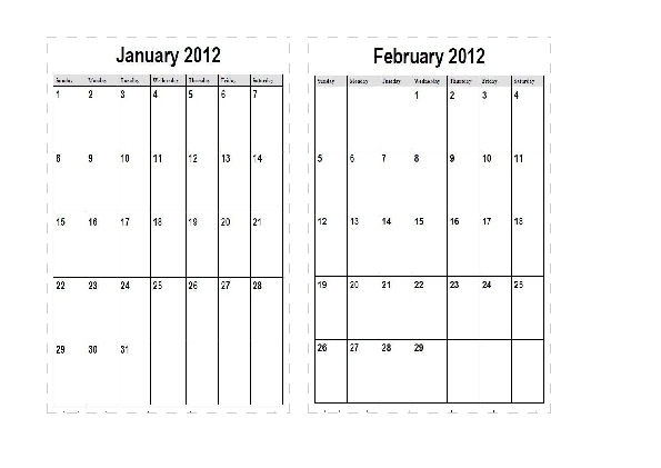 2012 months